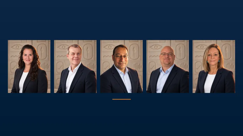 Portraits of Sue Revak, Matthias Regelsberger, Jose Sepulveda, Nathaniel Schultz and Mariclare Hahn, five of the leaders named in the announcement