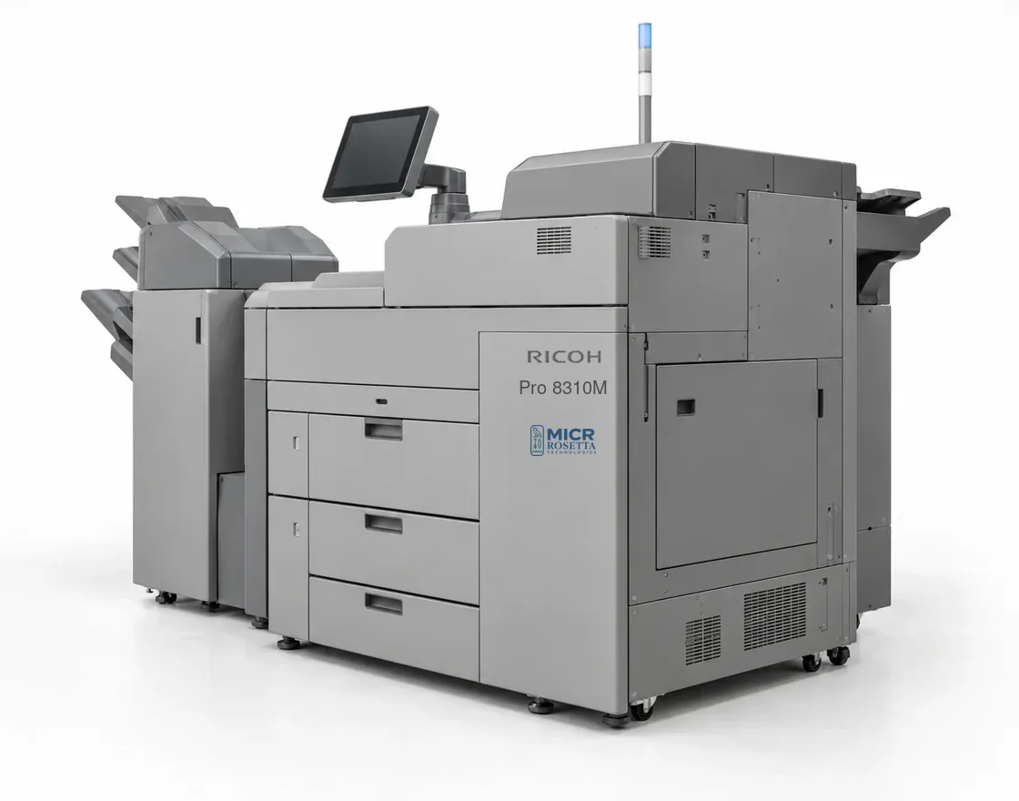 Rosetta Technologies Pro 8310M production MICR printer with large capacity input trays